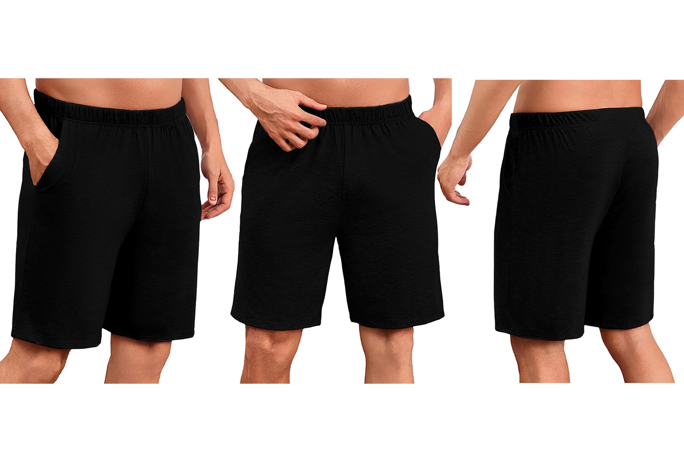 Uniexcosm Schlafanzughose Herren Kurz Sommer Schlafshorts Baumwolle Bermudahose Pyjamahose Shorty Schlafhose für Männer