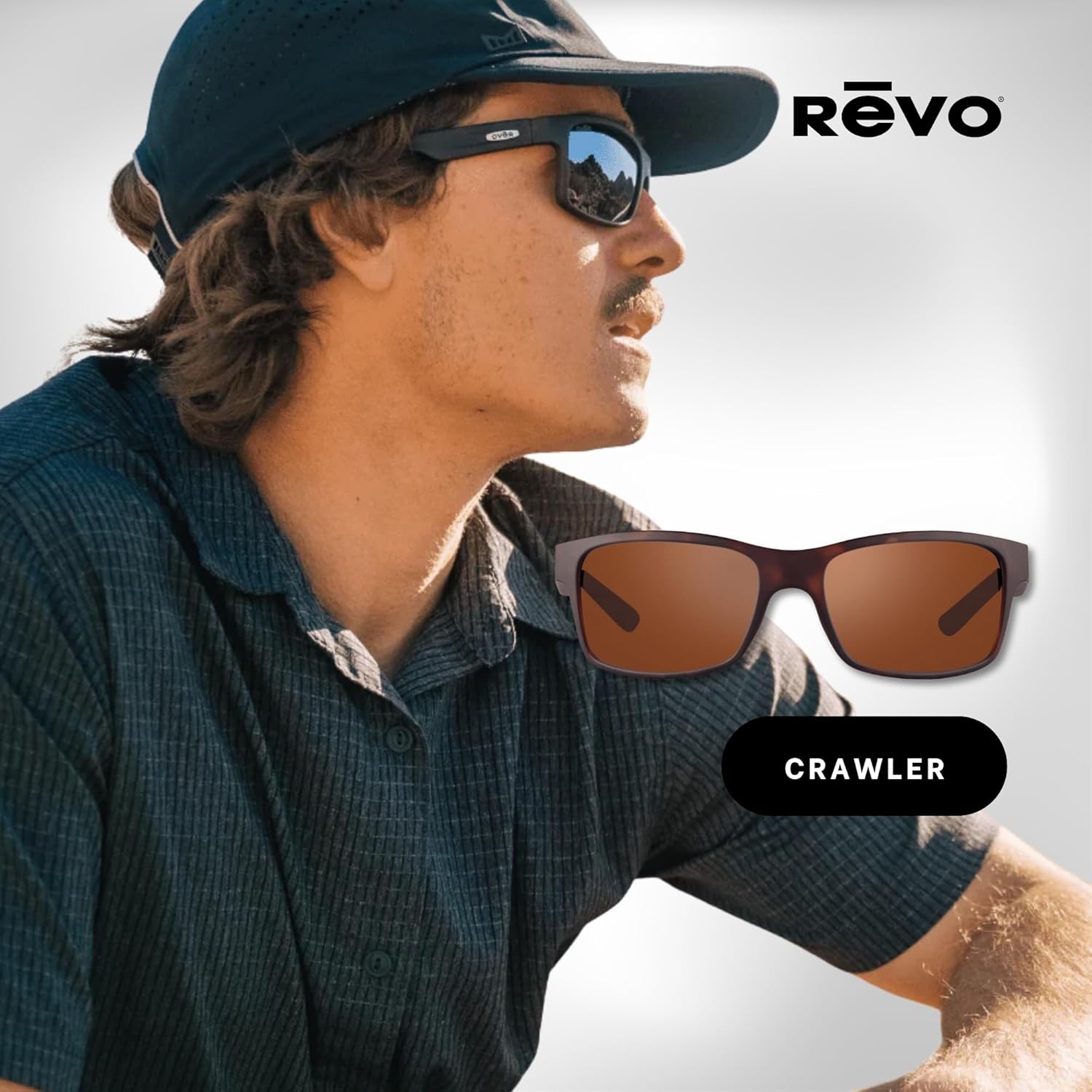 Revo Crawler 59MM Wraparound Rectangular Sunglasses For Men For Women + Bundle Leash + BUNDLE with ACCESSORY EYEWEAR