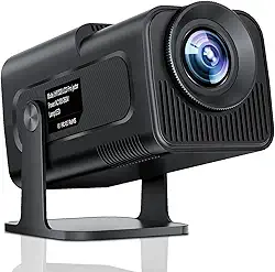HY320 Projetor Android 11-12,000 LUX FHD 1080P Nativo 4K Suporte, WiFi 6 BT 5.2, Rotativo 180°, Auto Correccao Trapezoide, Mini Projetor Portatil para Celular/TV Stick/PC (EU Plug)