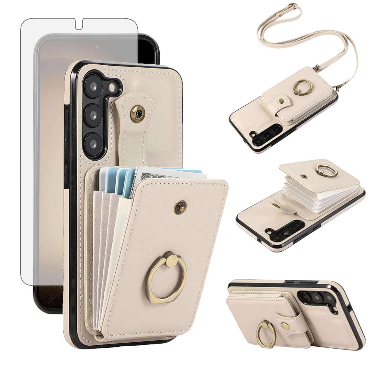 Anneau support pour coque Samsung S23 Plus avec porte-cartes - 8