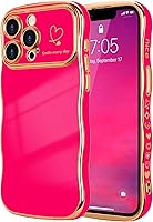 Vista 103 de LCHULLE Funda para iPhone Air para mujeres y niñas, lindo marco ondulado con forma rizada con patrón de corazón de amor, cubierta de protección