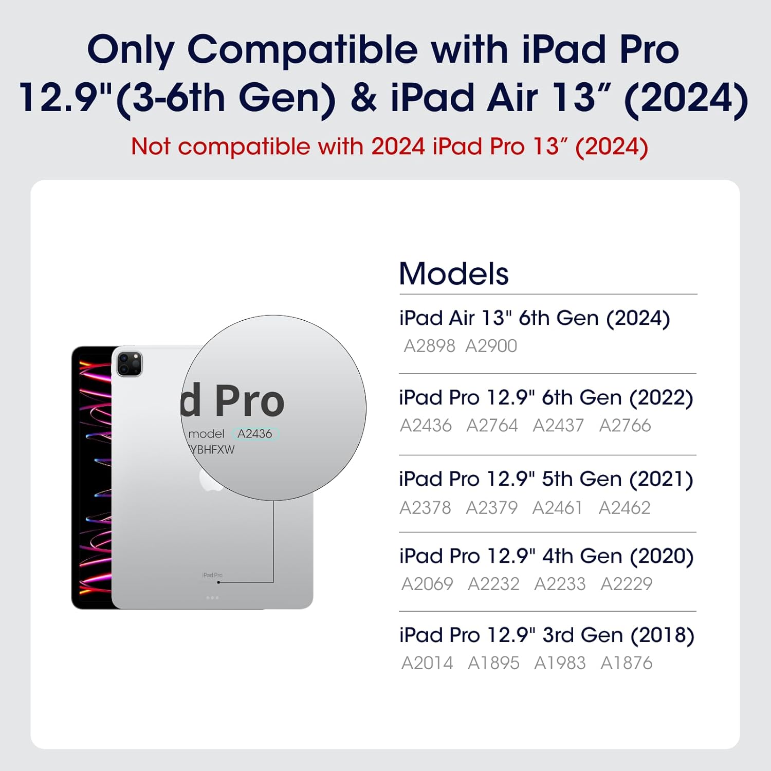 PITAKA iPad Pro 12.9 Case, Compatible with iPad Air M3/M2 13 Inch & iPad Pro 12.9 (3-6th Gen) 2022/2021/2020/2018, Lightweight Portrait/Landscape Magnetic Case with 4 Standing Angles - White - Image 2