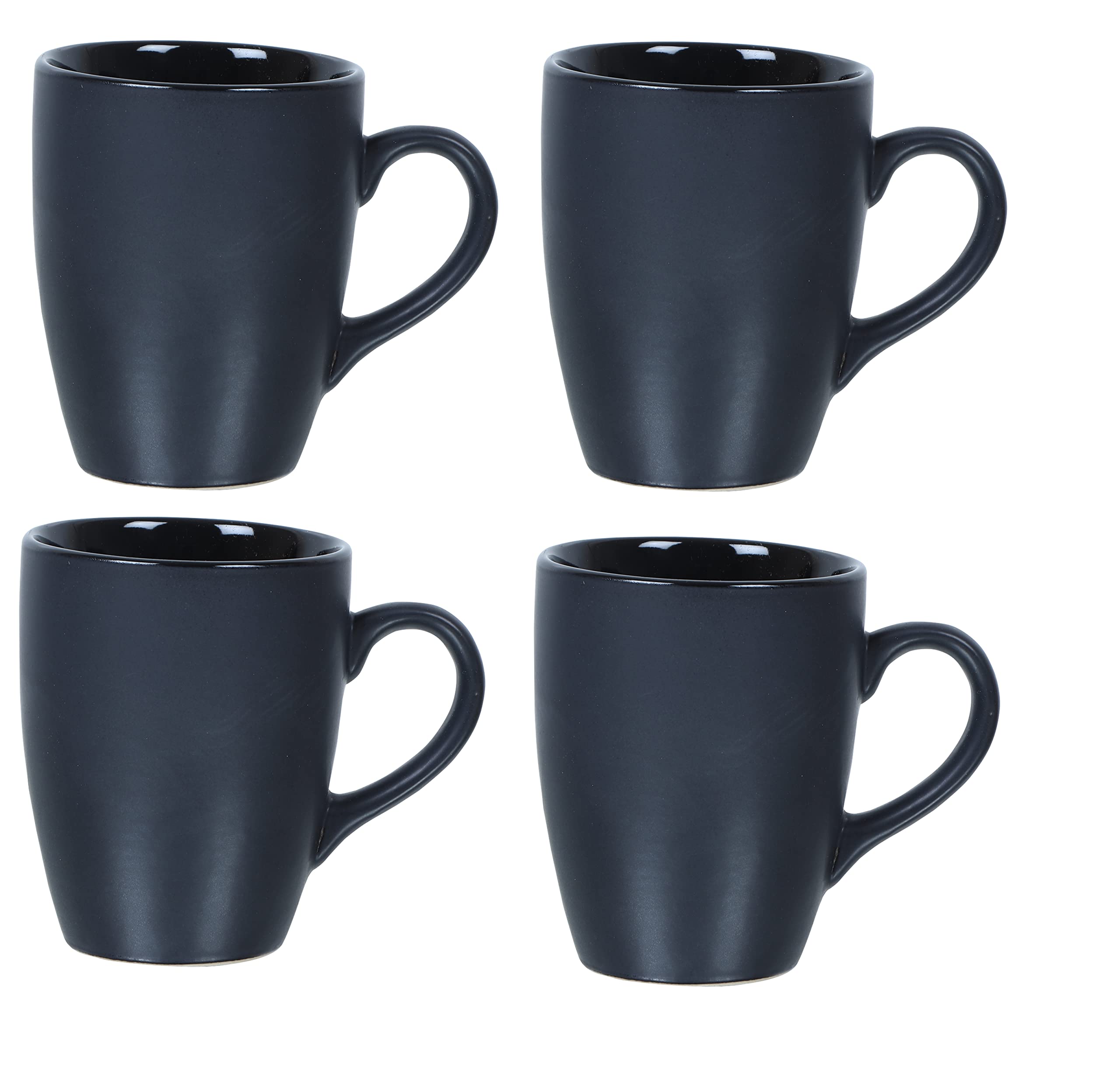QIMACPLUS Ceramic Stylish Black Matt Inside Black Finish Elegant Design Plain Sparkling Ceramic Tea/Coffee Cup/Mug 300ML Set of 4 (B09NFRXYVZ) Amazon Price History, Amazon Price Tracker