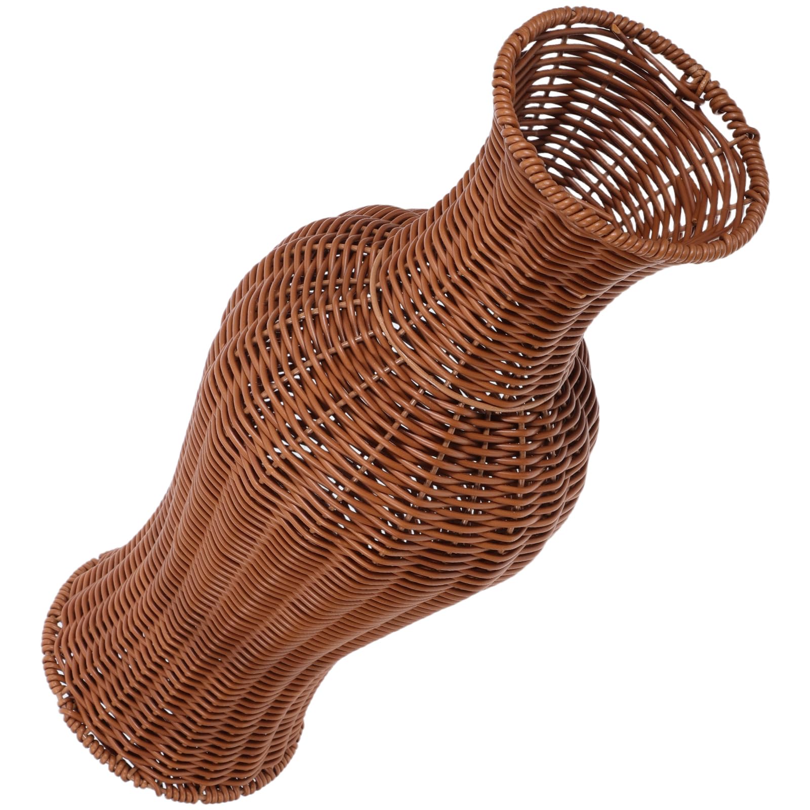 Grand vase de table aspect rotin pour une ambiance bohème chaleureuse