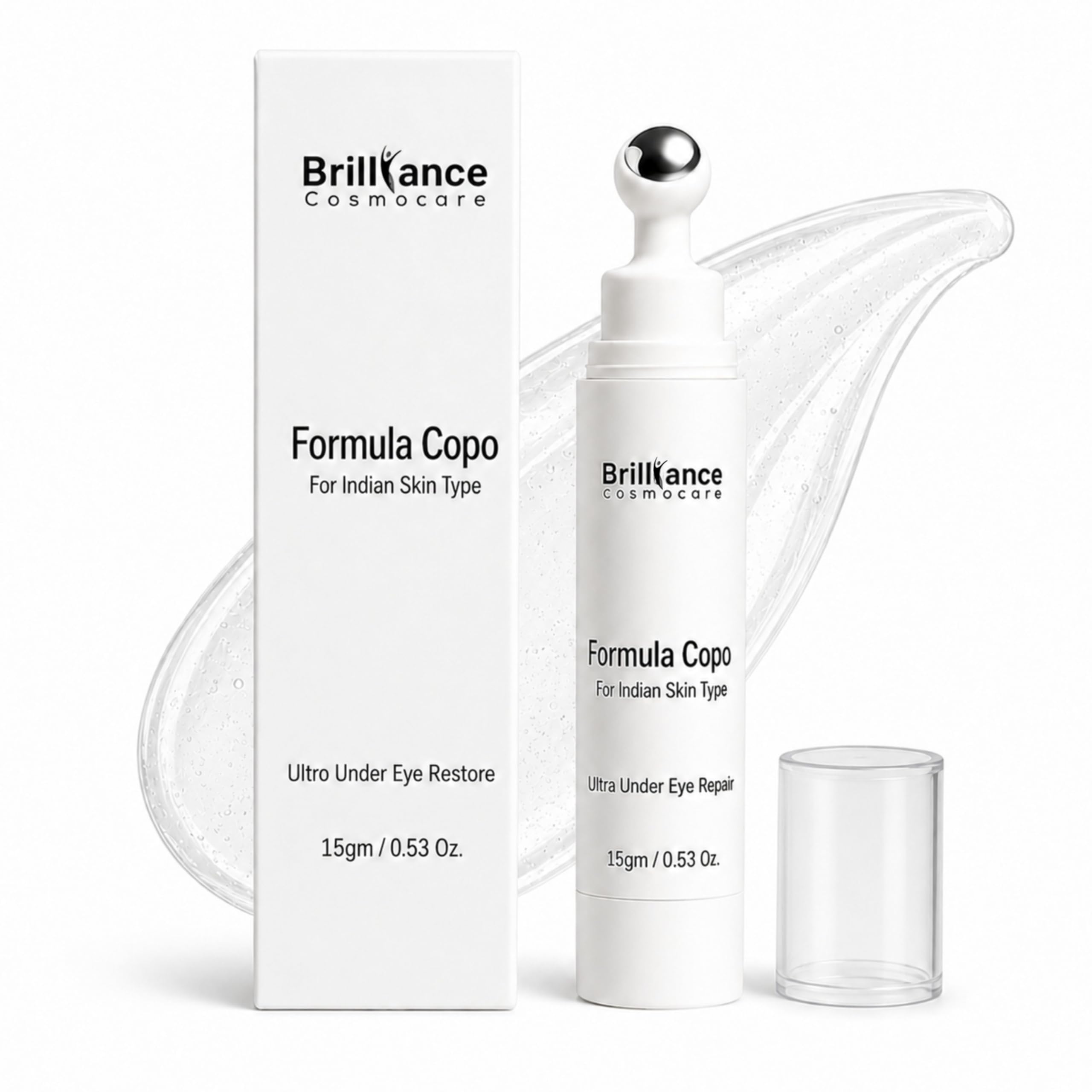 Brilliance Cosmoscare 30ml Unisex Ultra Under Eye Serum for Dark Circle Removal and Wrinkles, Heals Puffy Eyes and Deep Hydration and Moisture lock, Improve skin tone, suitable for all skin type-image-2