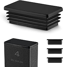 EMFA Bouchon pour Tube Rectangulaire 100x50 mm Noir – Embout Intérieur en Plastique – Pieds de Meuble, Structures Métalliques – Capuchon d’Obturation – Lot de 4 – 10x5 cm