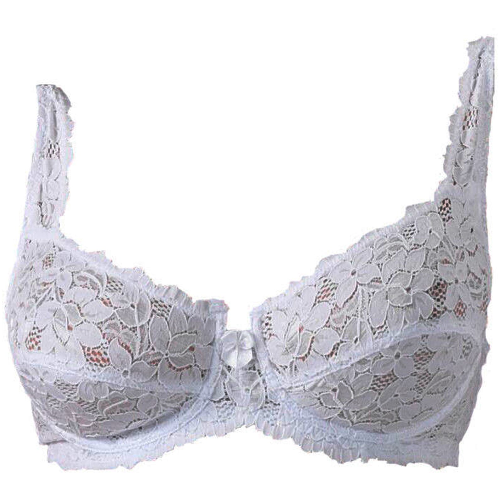 Ladies Underwired Designer Non Padded Bra Lace Bra by Marlon White-44D