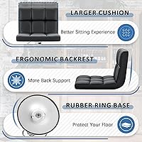 Vista 5 de Homall - Taburetes de bar modernos de cuero PU ajustable con giro, taburetes de bar sin brazos, taburete de bar hidráulico de cocina de altura