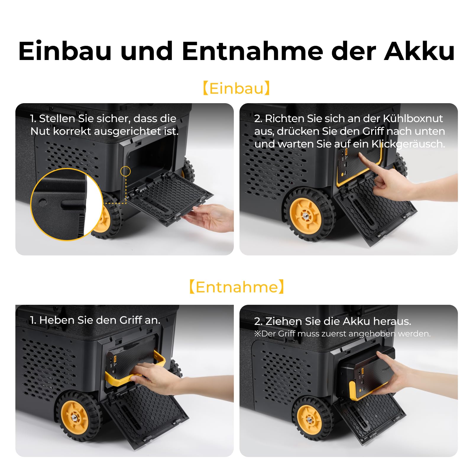 BougeRV 240Wh Akku Tragbare Powerstation für CRD2 V2.0 Rocky V3.0 CRH20 CRX3 Auto Kühlbox 12v 230v auch passend für Andere Kompressor Kühlbox, Kühlschrank Batterie mit XT60, USB-A und Typ C Anschluss