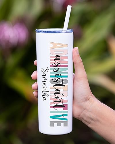 Miniatura 4 de AVITO Vaso personalizado para asistente administrativo, vaso de acero inoxidable de 20 onzas, regalo de oficina