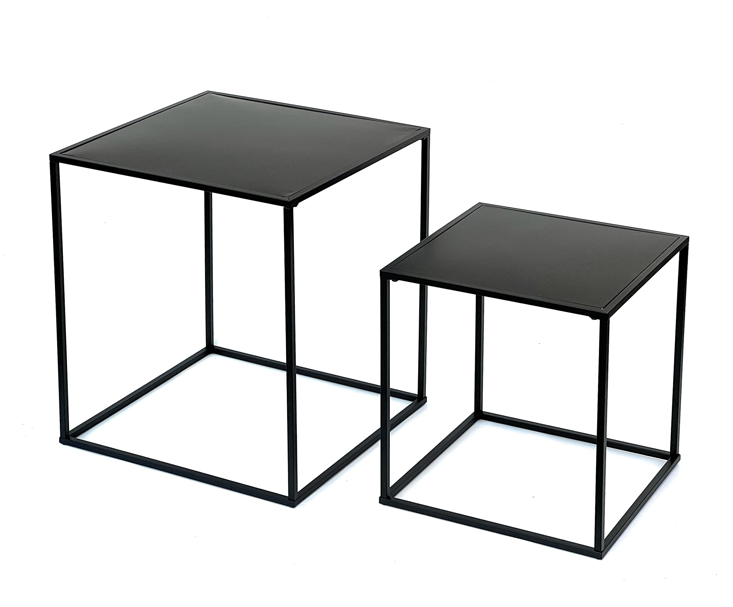 DanDiBo 96252 - Set di 2 tavolini da salotto in metallo, 52 cm e 42 cm