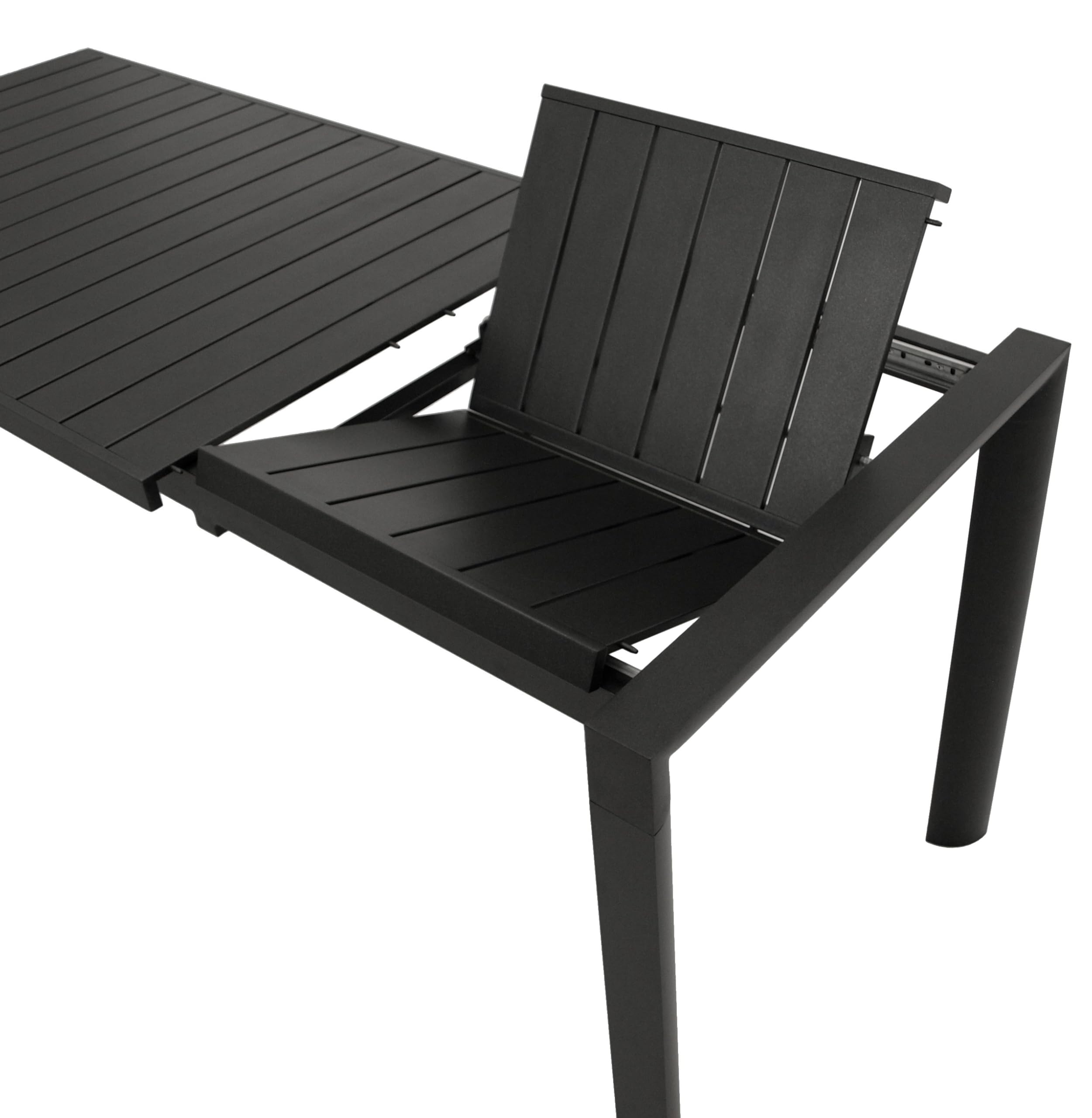 DEGAMO Gartentisch Ausziehtisch Lagos 120/162x70cm, Aluminium anthrazit, Outdoor wetterfest