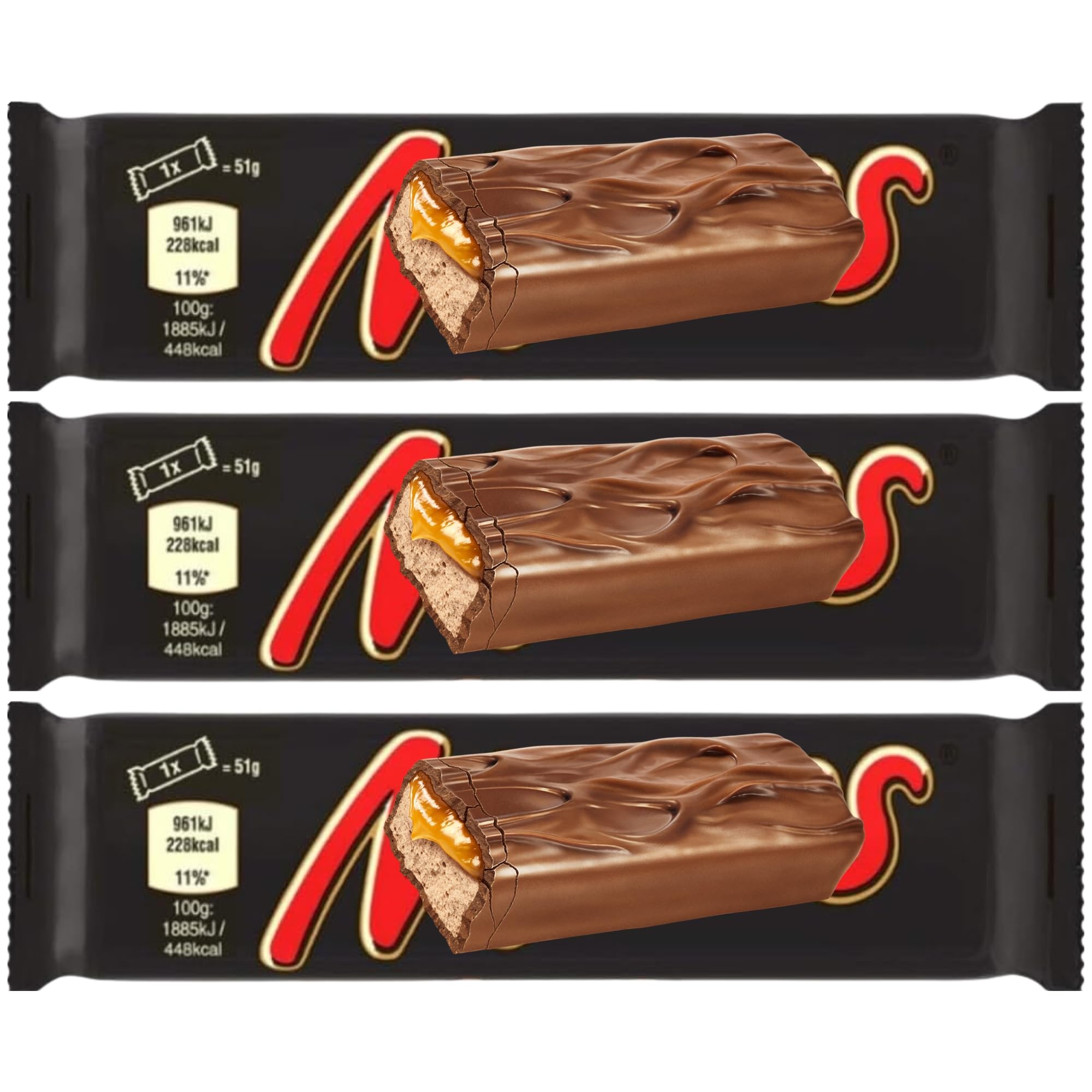 Chocolate Bar Bundle Consisting of Mars Bars 51g (3 Pack)