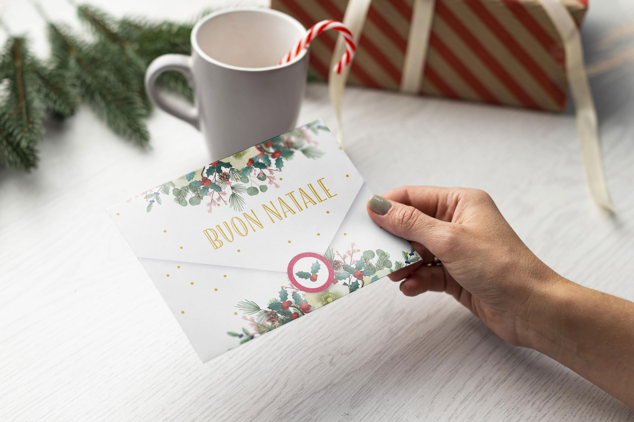 LINA OFFICINE GRAFICHE CREATIVE Italian Christmas Card Size 16 x 11 Money Holders Christmas Gift 96-908, White, 16 x 11 cm - Image 4