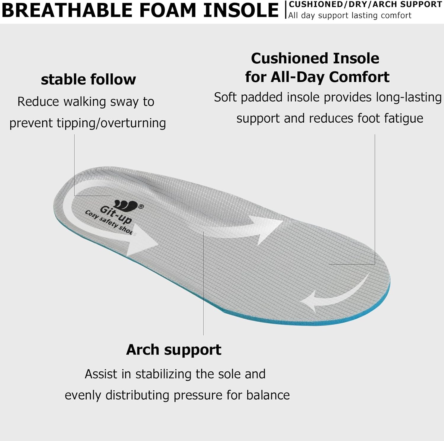 Git-up Women's Arch Support Walking Shoes, Breathable Wide Toe Box Nursing Work Shoes for Plantar Fasciitis, Comfortable Non Slip Orthopedic Sneakers for Flat feet - Image 5