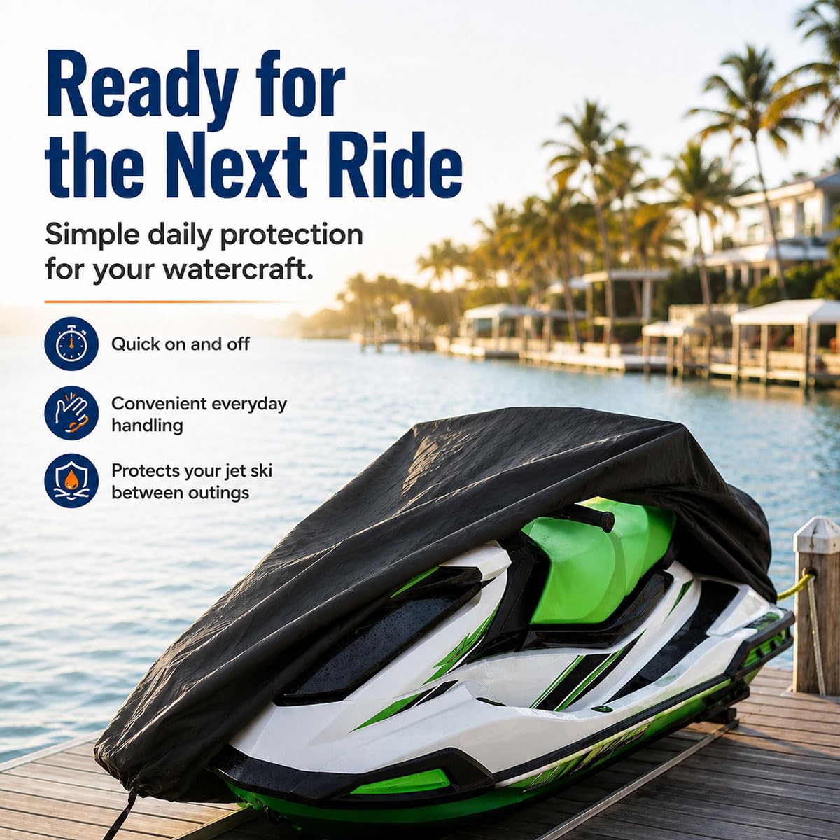Funda para Moto Acuática para Bombardier/Sea-Doo Sea-Doo 320/Aqua-Scooter 1968-1970, Impermeable Resistente a los Rayos UV, Cubierta de Jet Ski Almacenamiento Exterior