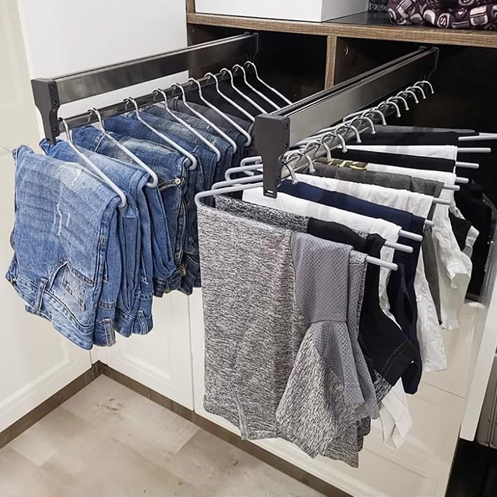 Barra Extensible para Ropa - Perchero Colgador Extraíble, Perchero Ajustable para Armario De 30 A 80 Cm, Barra Extraíble para Armario, Barra Extensible para Ahorrar Espacio(700mm/27.56inch)