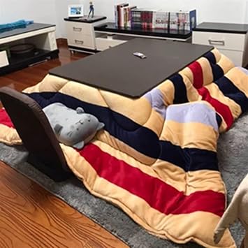 Japanese Kotatsu Heating Table, Winter Tatami Coffee Table Drawer Japanese-Style Solid Wood Bay Window Table 4pcs/Kotatsu Table+Heater+Blanket+Quilts