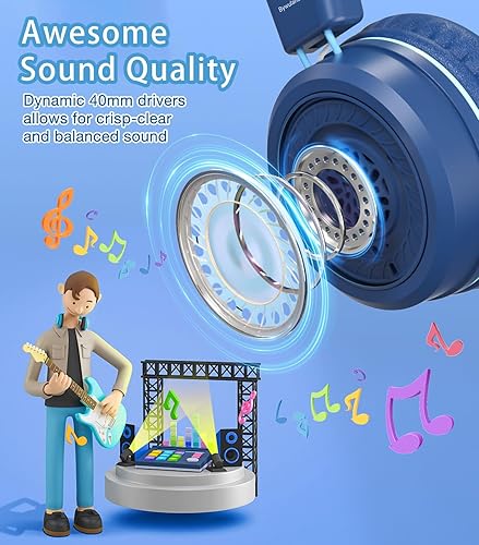 Miniatura 2 de Auriculares para niños con luces LED para la escuela, auriculares USB tipo C para niños con micrófono, limitador de volumen 8594 dB, auriculares con