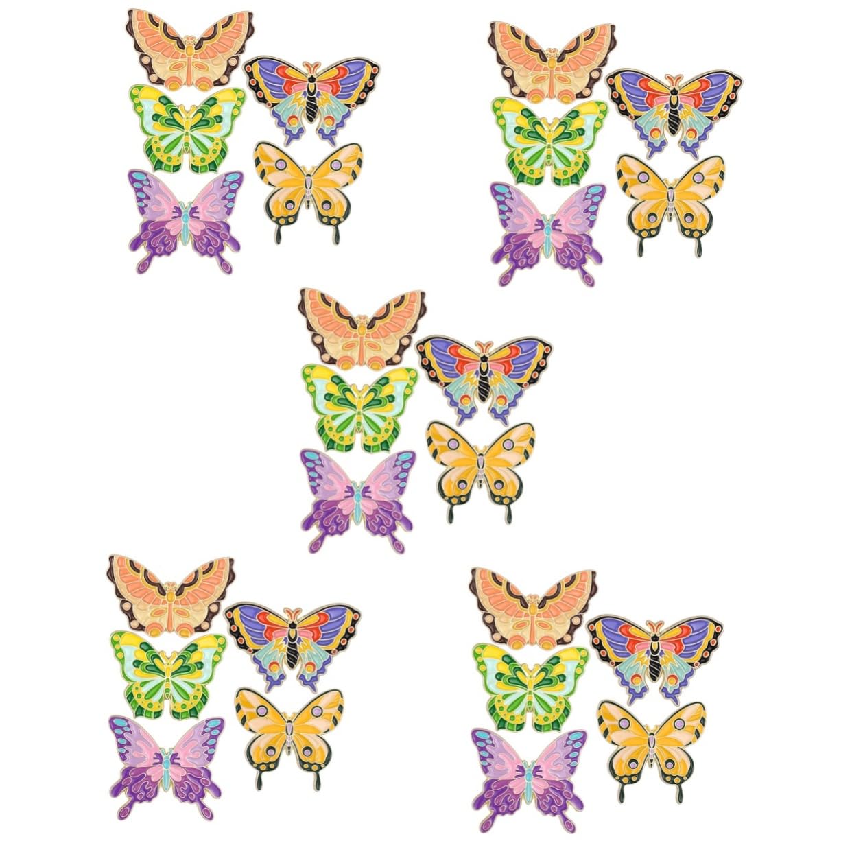 SHERCHPRY 25stücke Cartoon Schmetterling Broschen Set Für Damen Anstecknadeln Bunten Designs Für Partys Feiertage Und Tägliche Dekoration