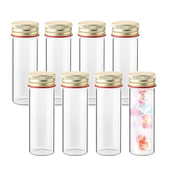 20 PCS 25ML Clear Clear Glass Test Tubes with Screw Caps, 28mm Diameter x 85mm Length Glass Test Tube for Scientific Plants, TTG25B20