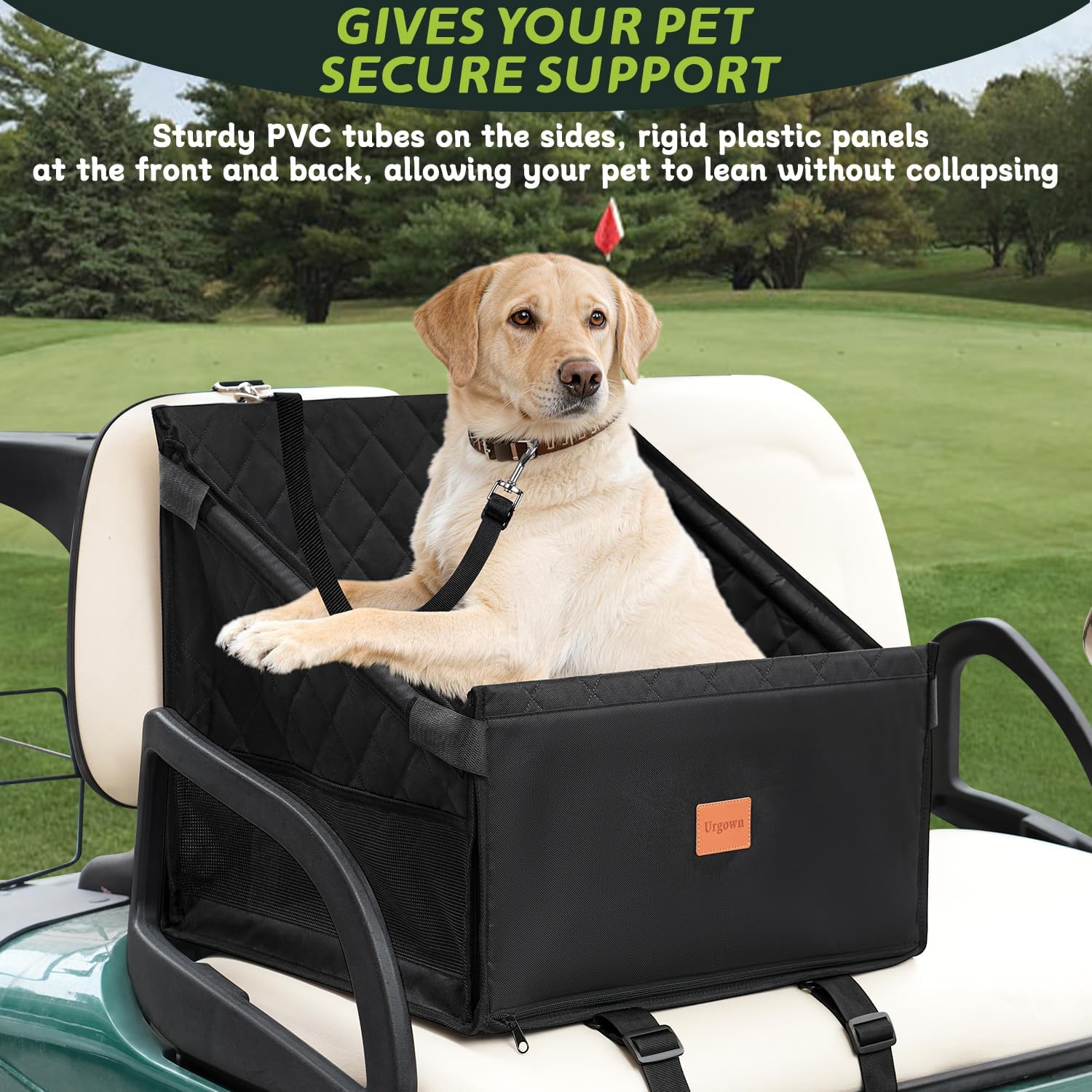 Universal Golf Cart Dog Seat for Small/Medium Dogs and Cats, Upgraded Rigid Frame, Durable & Scratch-Proof image 4