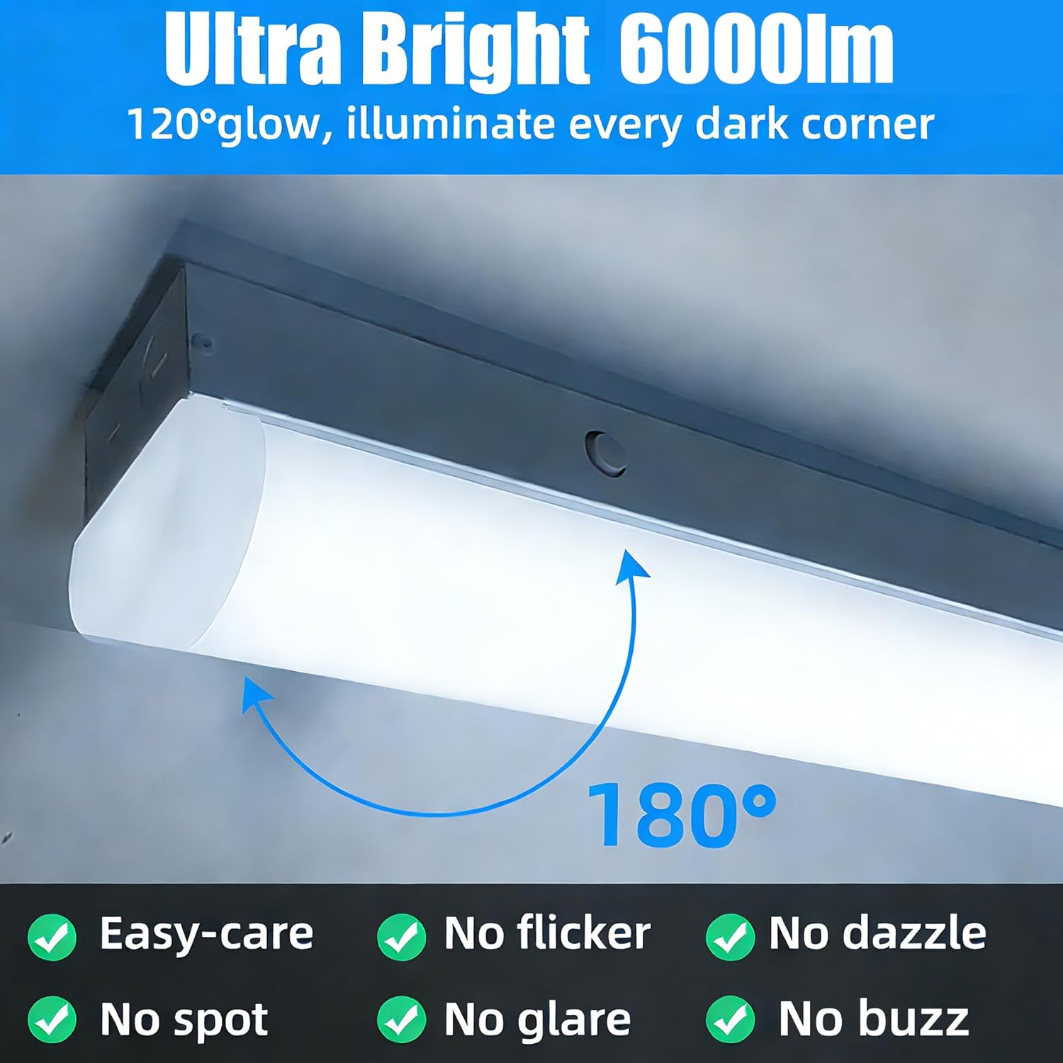 4FT LED Linear Strip Light, 4 Foot LED Shop Lights 45/40/35W 35/40/5000K CCT Selectable, Hanging and Flush Ceiling Light, Commercial Bay Light Fluorescent Tube Replacement for Garage Workshop, 4 Pack