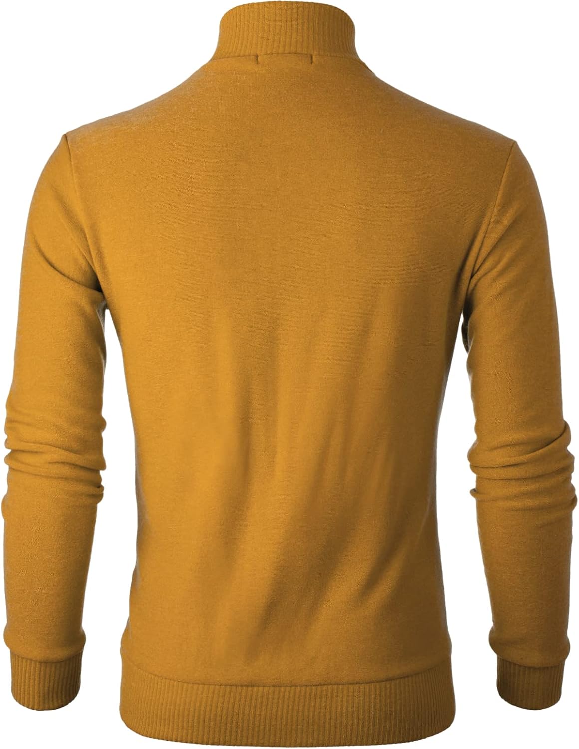 Ohoo Mens Slim Fit Zip-Up Cardigan Sweater with Fleece Lining Long Sleeve