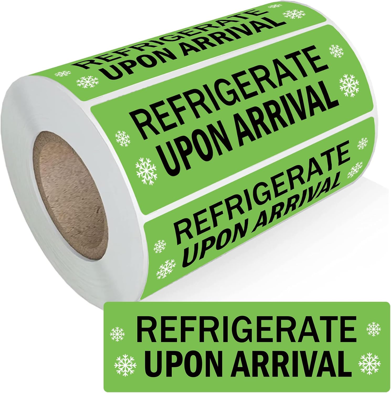 Refrigerate Upon Arrival Stickers Keep Refrigerated Food Packaging Warning Shipping Labels Keep Cold Food Service Pharmacy Stickers for Pharmacy Drug Stores (Green)
