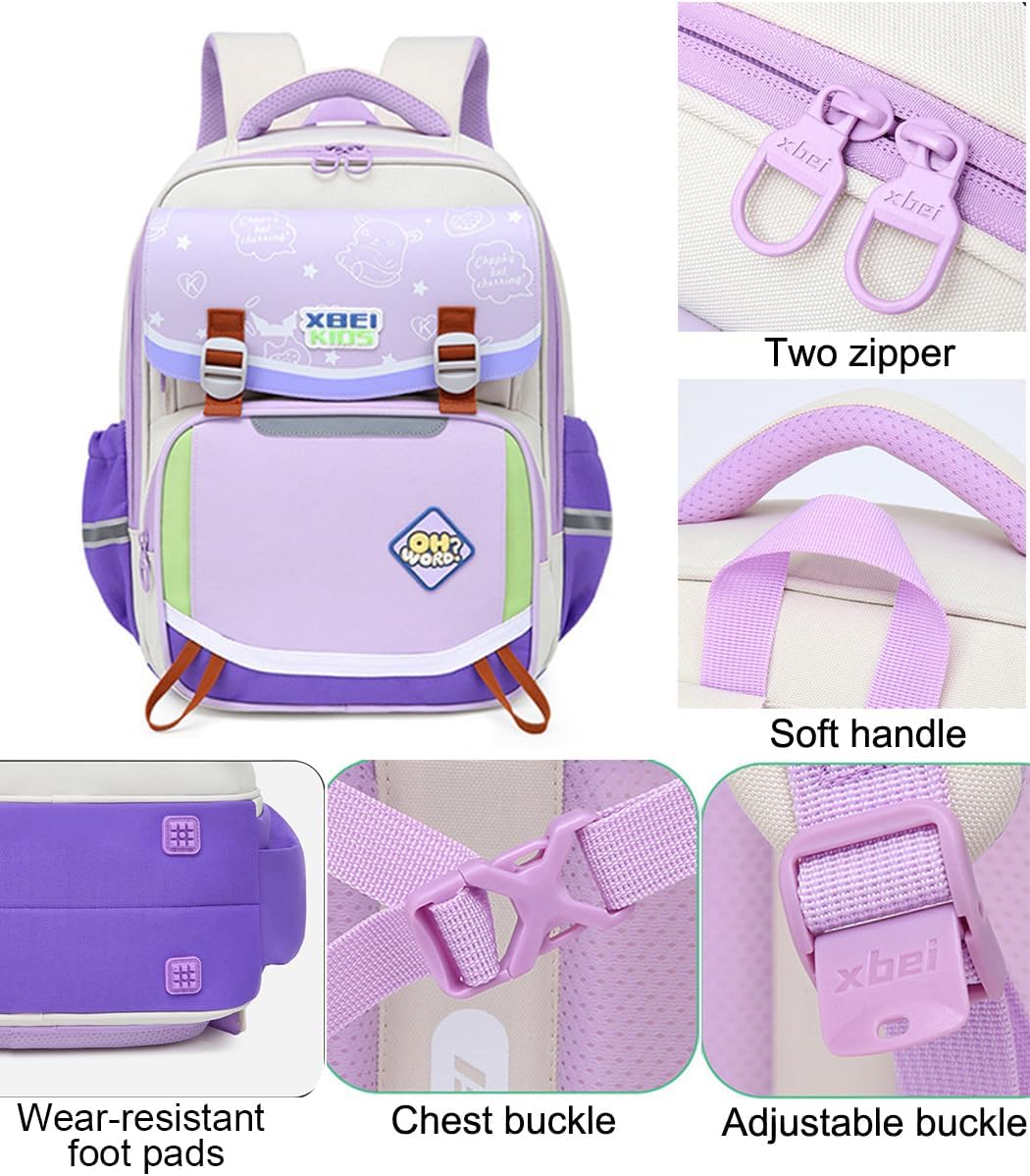 JiaYou Elementary School Bookbag Girls Boys Casual Daypack with Breathable Back Padding(Dark Blue,16 Liters) - Image 4