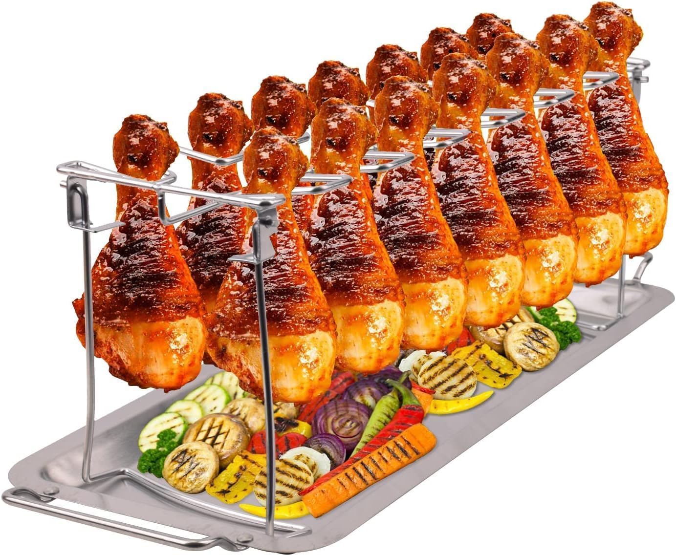 Amazon.com : only fire Chicken Leg Rack for Grill with Drip Tray, 12 ...
