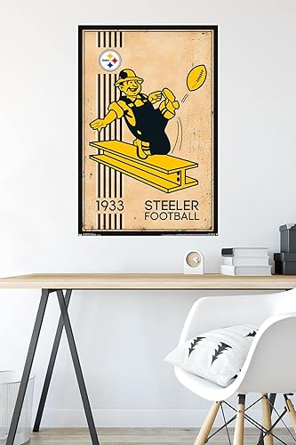 Miniatura 9 de Trends International NFL Pittsburgh Steelers - Póster de pared con logotipo retro 14, 14.725 x 22.375 pulgadas, versión prémium sin marco