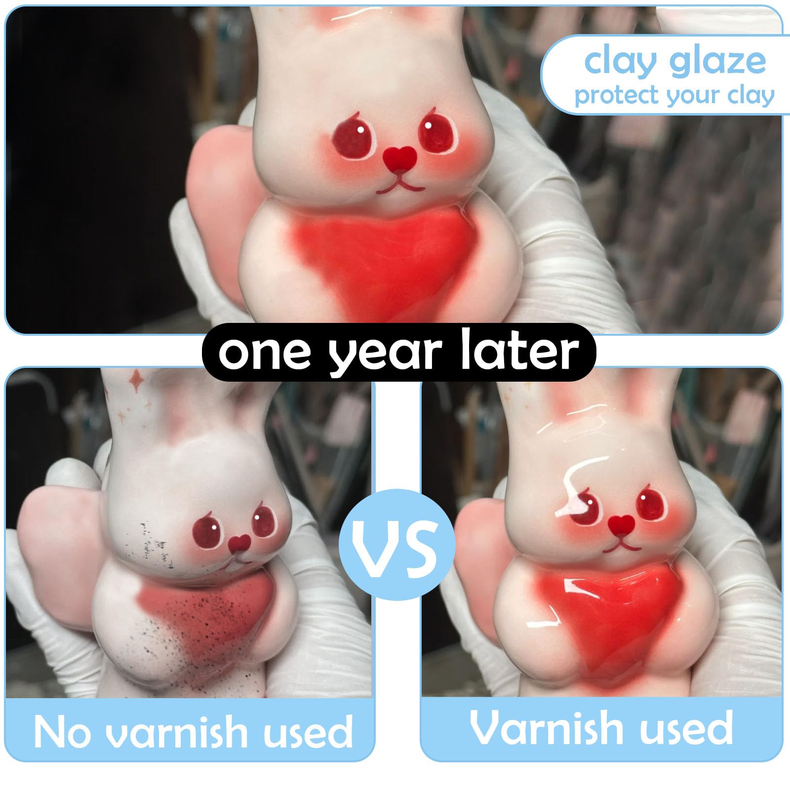 500ml Air Dry Clay Glaze，Air Dry Clay Varnish for Airdry Clay，Clay Varnish for Air Drying Clay Can Used to Prevent Clay Cracking, Scratches, and Wear,It Can Also Having a Glossy Glaze Effect (gloss)