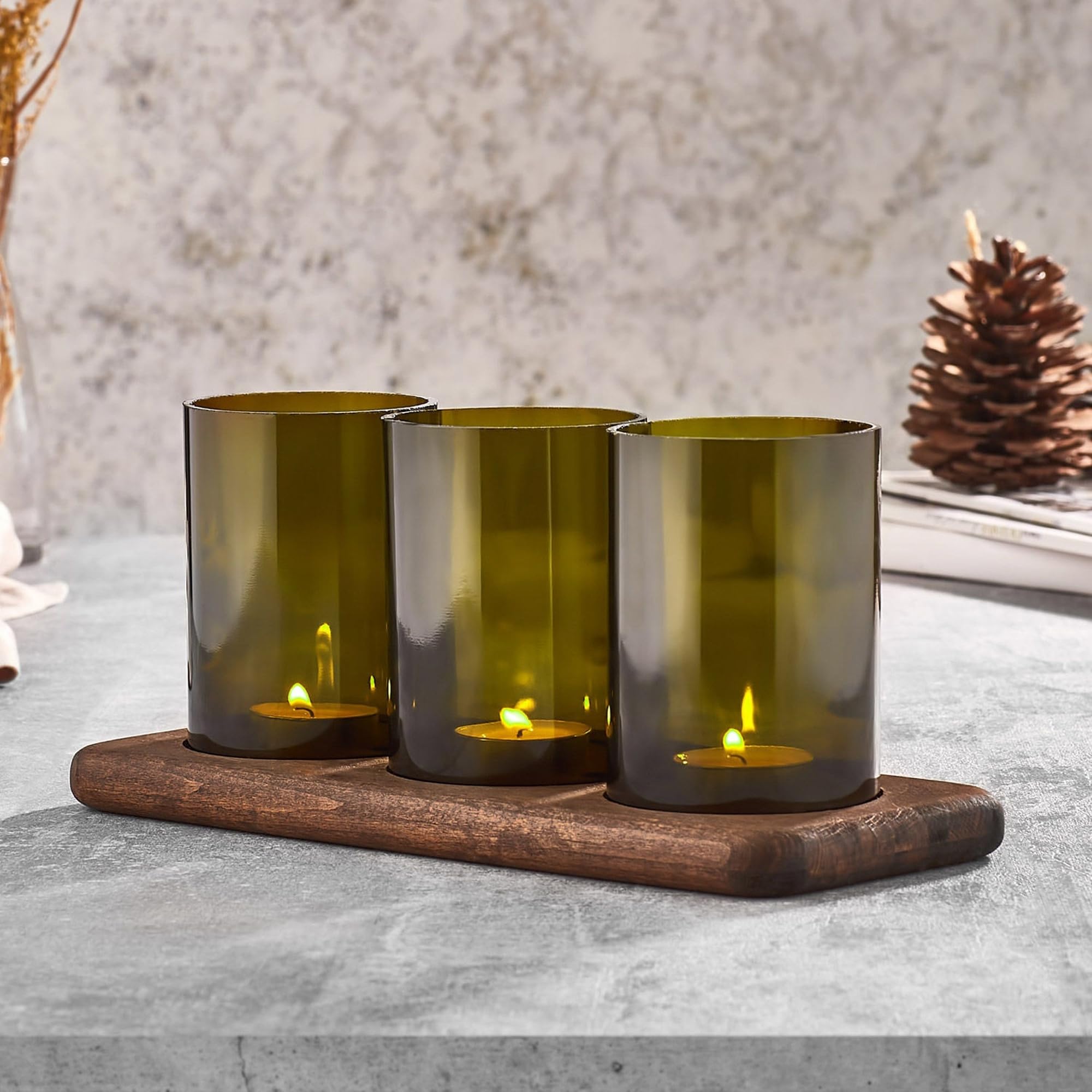 candle holder wine bottles, Natural, 11x28x20 - Image 2