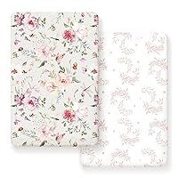 Vista 20 de Juego de sábanas ajustadas ultra suaves para cuna, 2 unidades, ajuste universal para cunas, cesta de moisés, colchón ovalado y rectangular, seguro