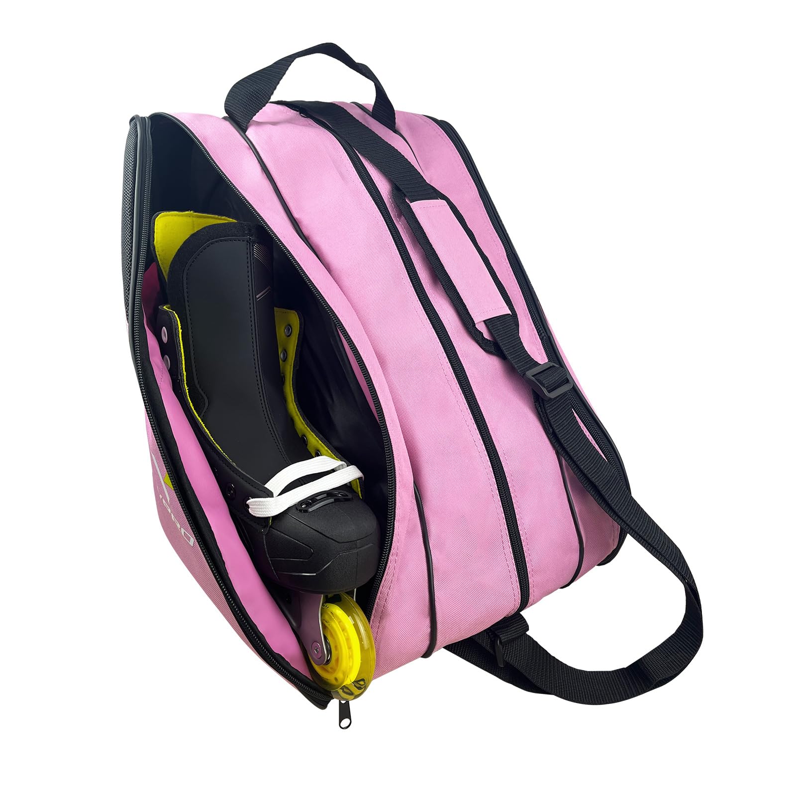 VPRO Bolsa para patines de hielo, bolsa para patinaje en línea, bolsa de patinaje para niños y adultos, con correa y cremallera