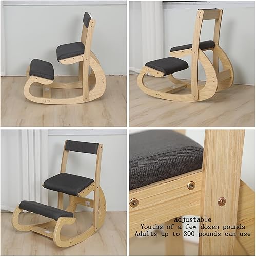 Miniatura 6 de Silla mecedora ergonómica para oficina en casa ajustable vertical (con respaldo)