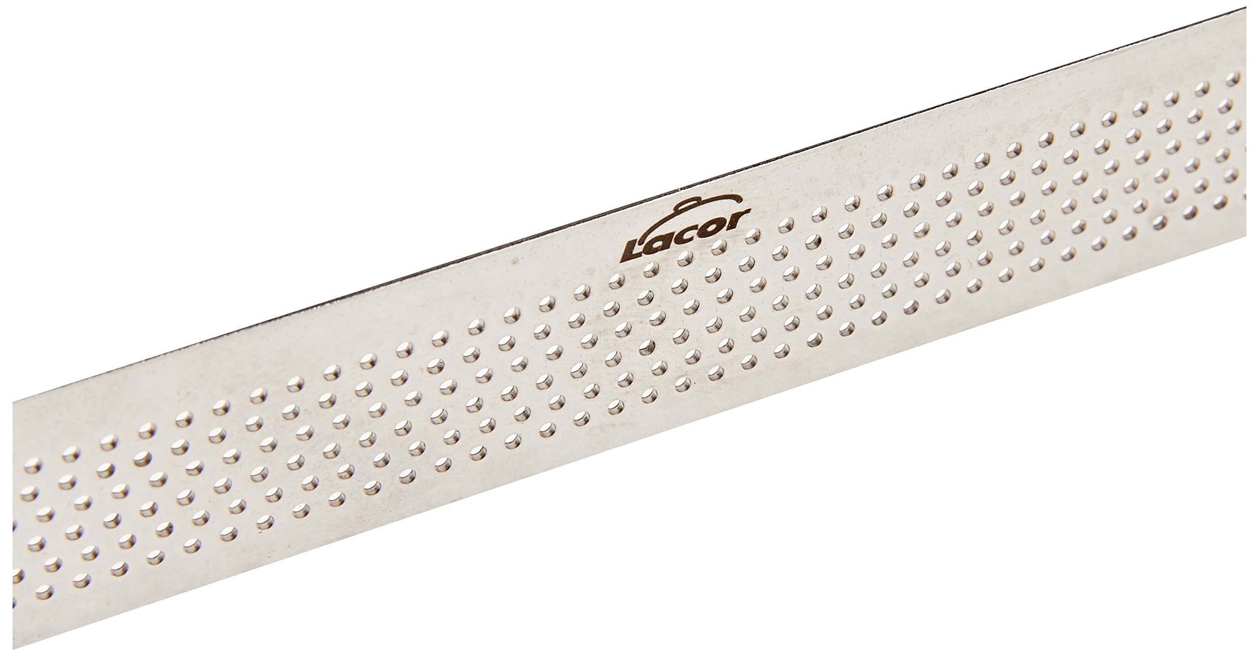 Cercle à Tarte Ovale Perforé Lacor - Acier Inoxydable 8x28x2cm Pour Pâtisserie Professionnelle