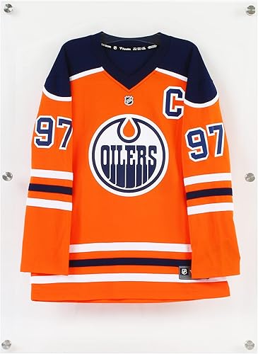 Vitrina de acrílico con marco de jersey, con cerradura con soporte de montaje en pared, resistente a los rayos UV, protección antidecoloración