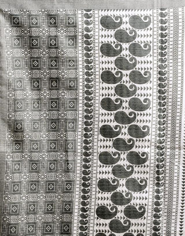 Image of SIRIL Women's Bagalpuri Silk Saree | Varli Printed Saree With Unstitched Blouse Piece