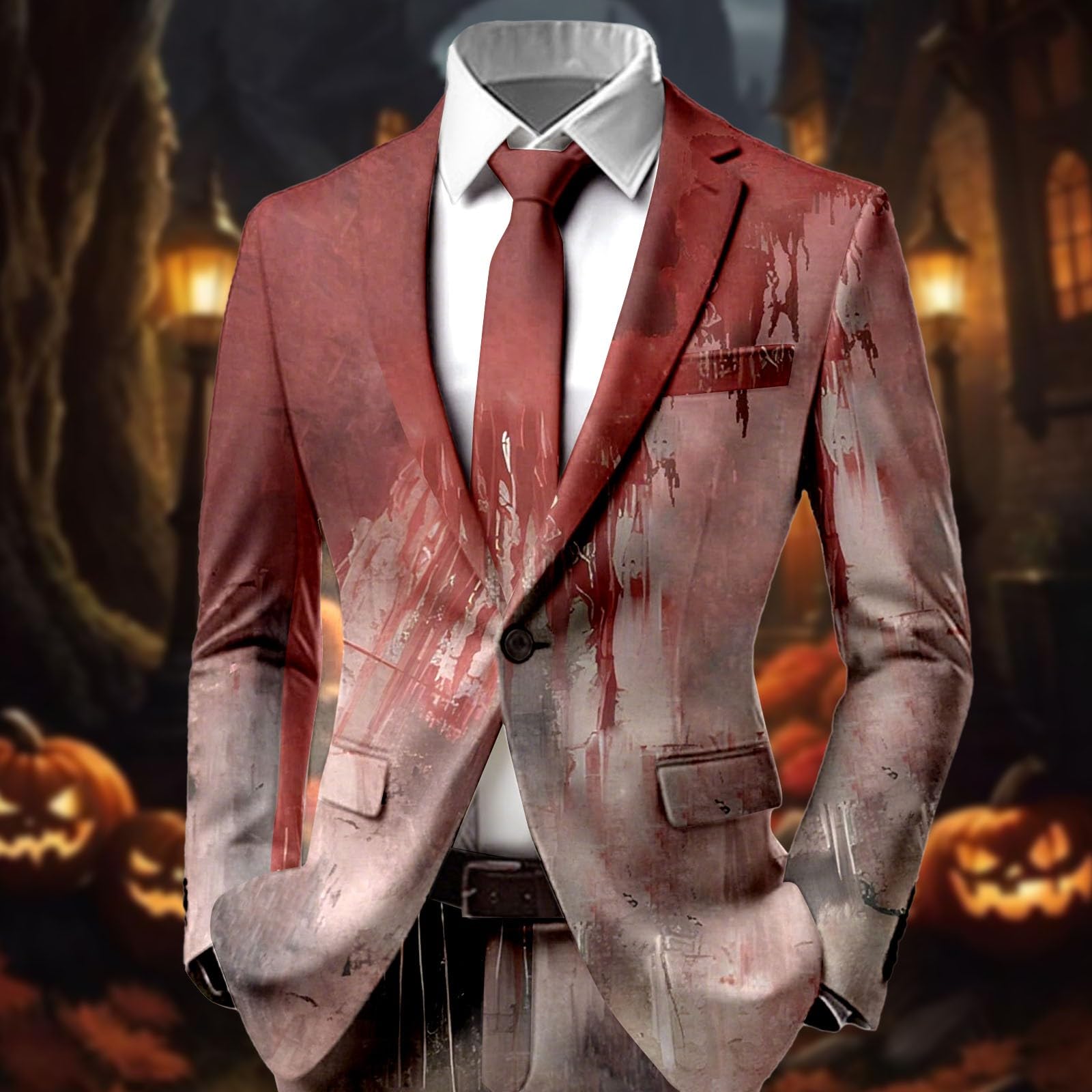 Giacca da uomo di Halloween, vestibilità regolare, con motivo scheletro con