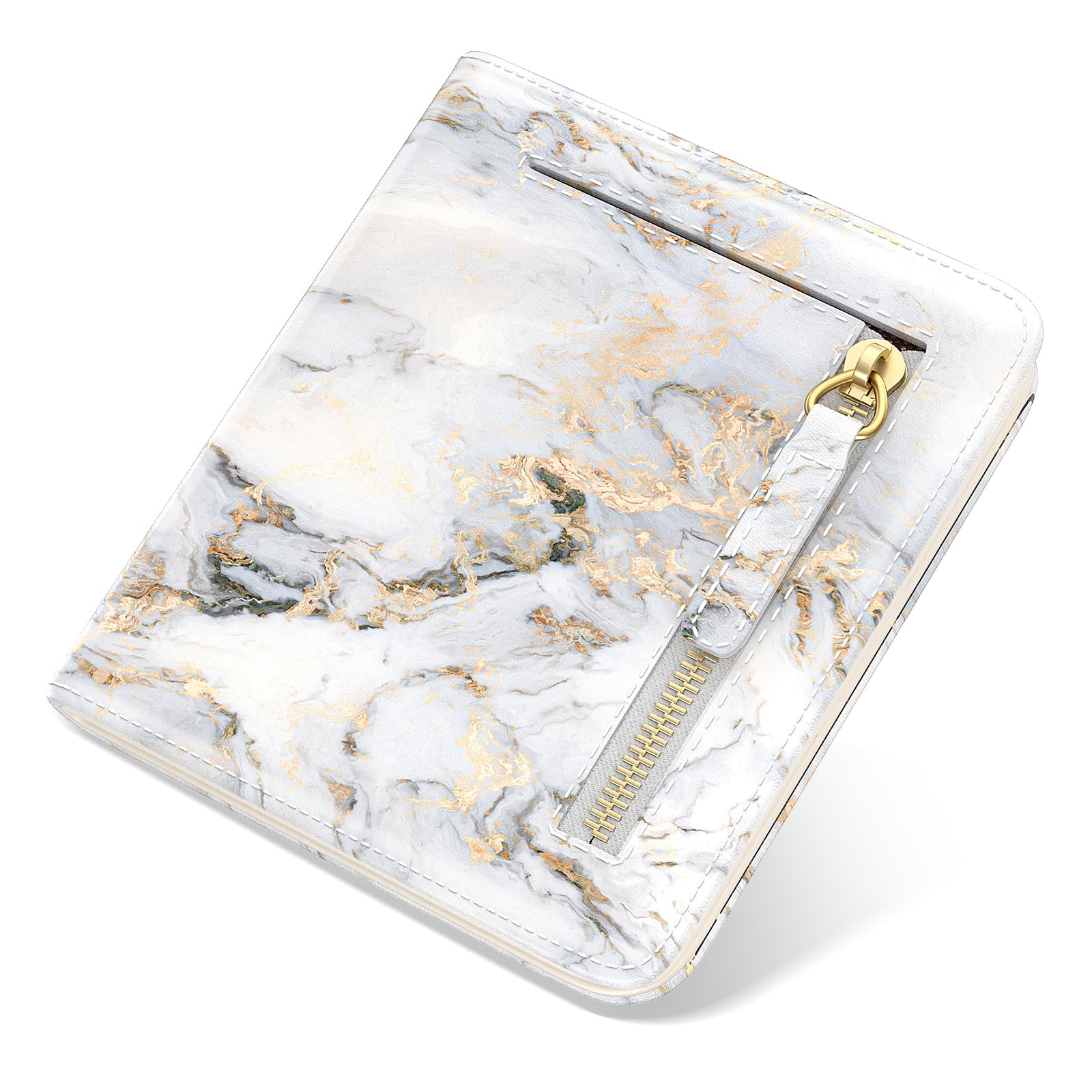 TMOODEL Small Wallet Women, Cute Marble RFID Blocking Credit Card Holder for Women, Leather Billfold Slim Card Holder Wallets for Travel, Thin Bifold