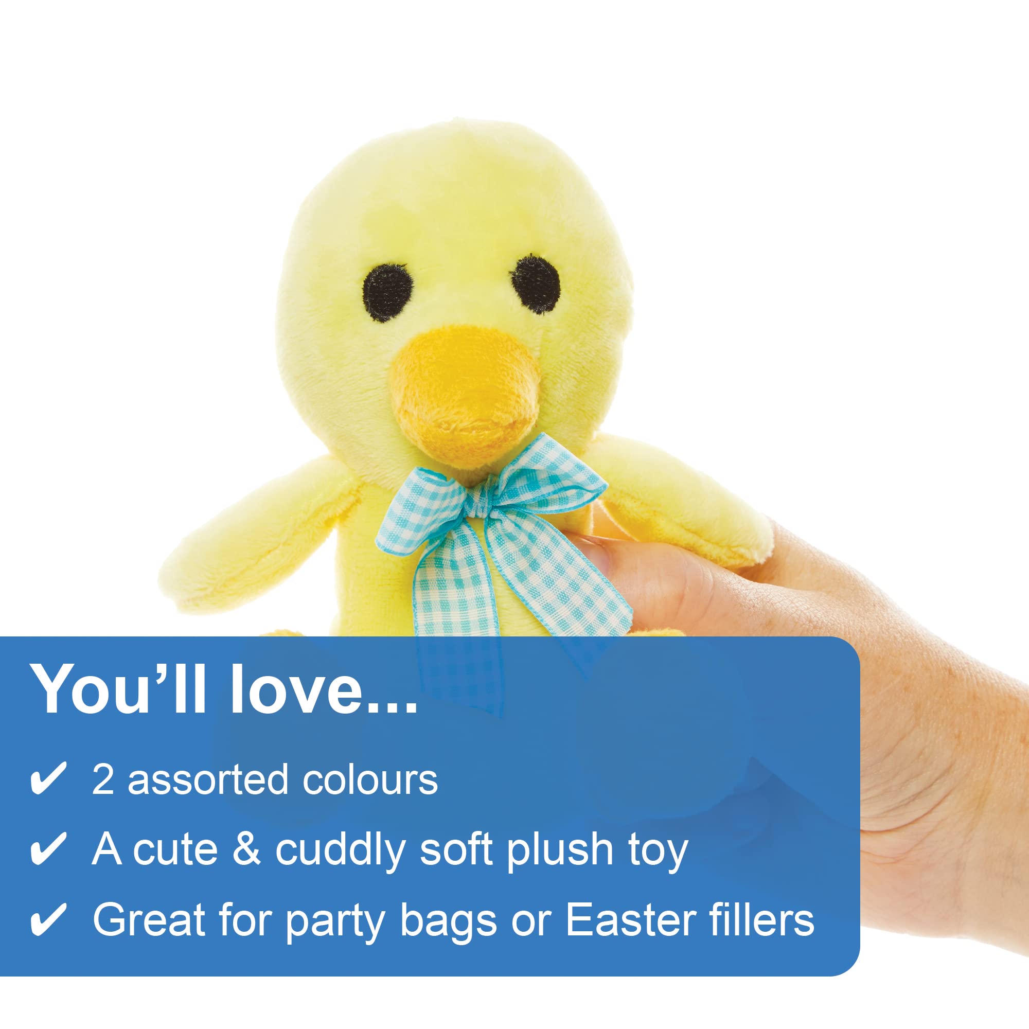 Baker Ross FX466 Chick Plush - Pack of 2, Soft Toy Easter Party Bag Fillers, Yellow, 13 cm - Image 3