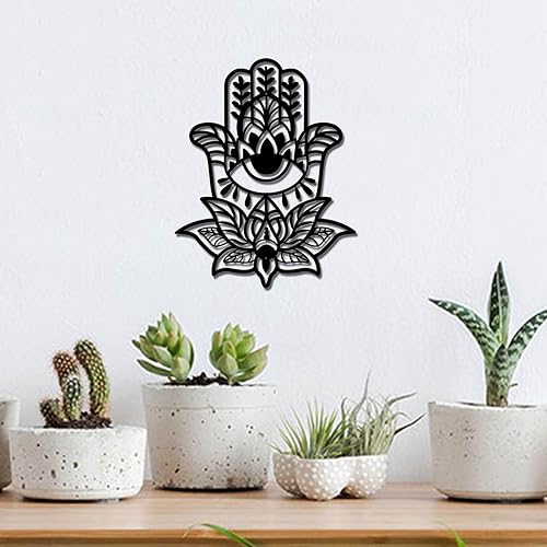 Miniatura 3 de SUPERDANT Arte de pared de metal de loto, flor de Buda, Mehndi, arte de yoga, decoración de pared, placas colgantes, adornos de hierro para pared,