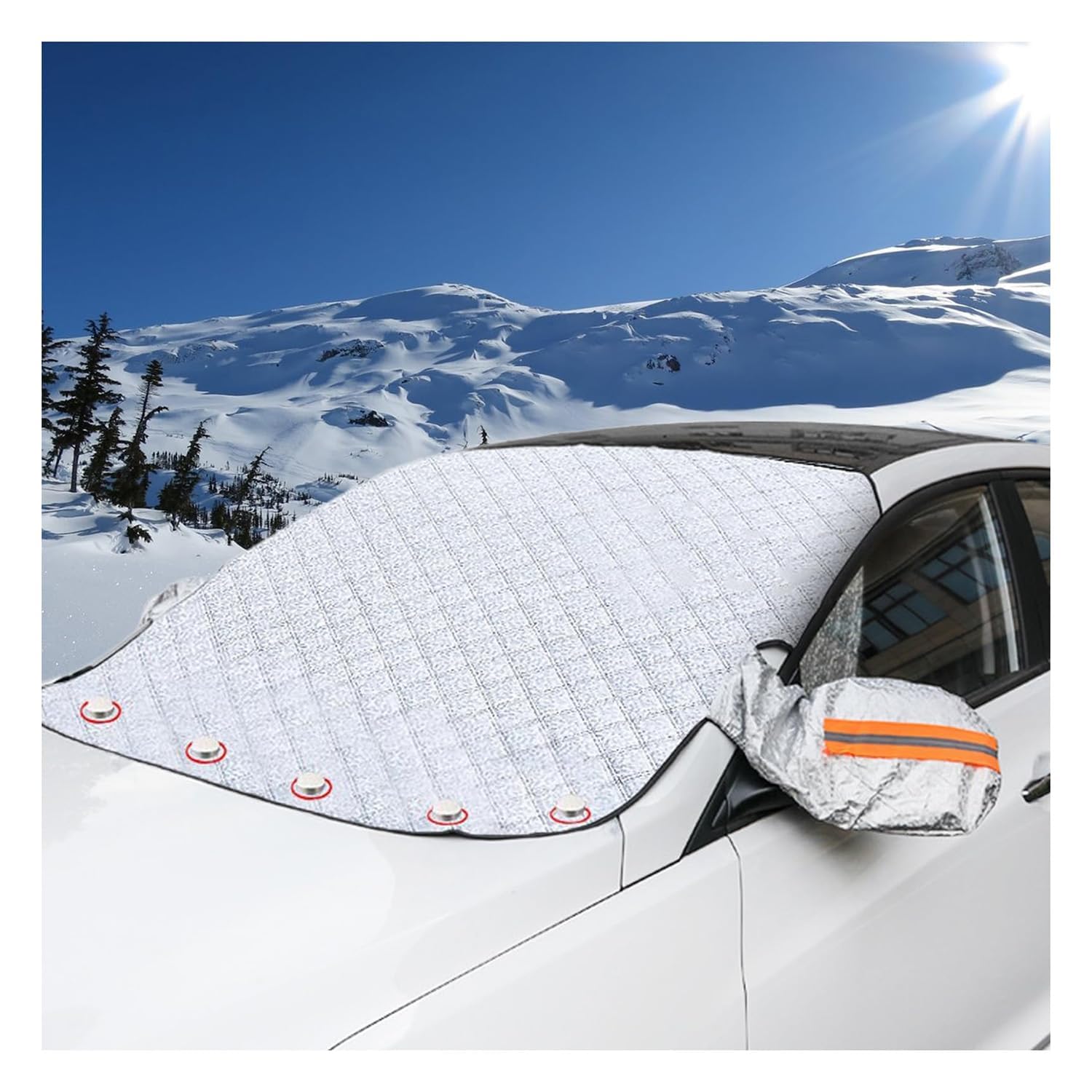 TYIOMNB Car Windshield Snow Cover for Ford Kuga (CX482) Titanium/X/St Line 2019-2023 2024, Magnetic Car Frost Windscreen Cover Snowproof Iceproof Frostproof Sunproof Covers