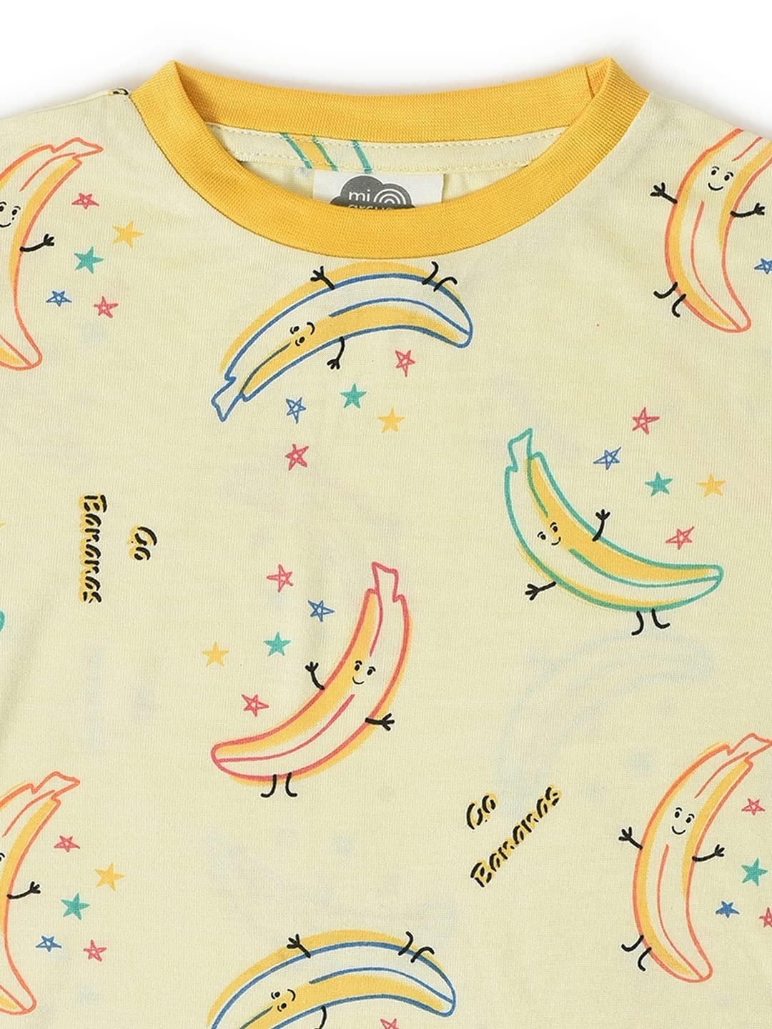 Mi Arcus Banana Printed Yellow Night Dress Nightsuit for Baby Girl for 18-24 Months 1