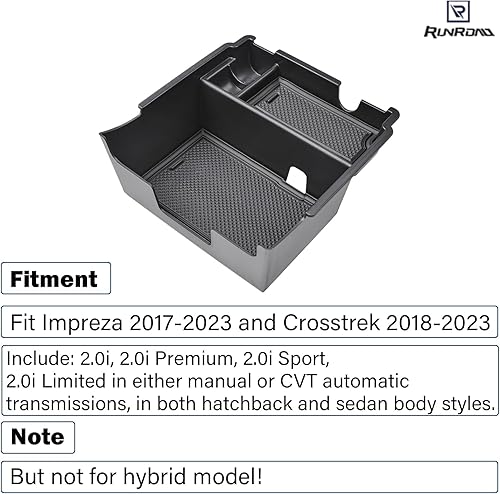 Miniatura 2 de RUNROAD Center Console Organizer Tray Compatible with Subaru Crosstrek 2018-2023 and Impreza 2017 2018 2019 2020 2021 2022 2023 Accessories, Armrest