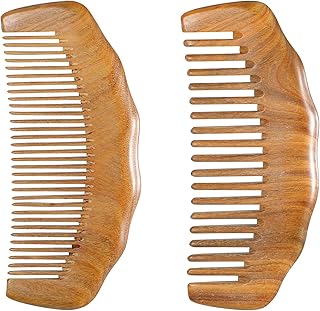2 Pack Wooden Comb for Women Wooden Comb Natural Birthing Combs Labor and Delivery Essentials Pregnancy Gift Wide Tooth for Curly Hair Fine Tooth for Beard for Pregnant Women