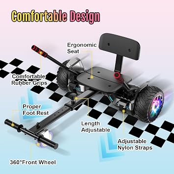 Hoverboard, with Seat Attachment 6.5 All Terrain Scooter 7.5 MPH