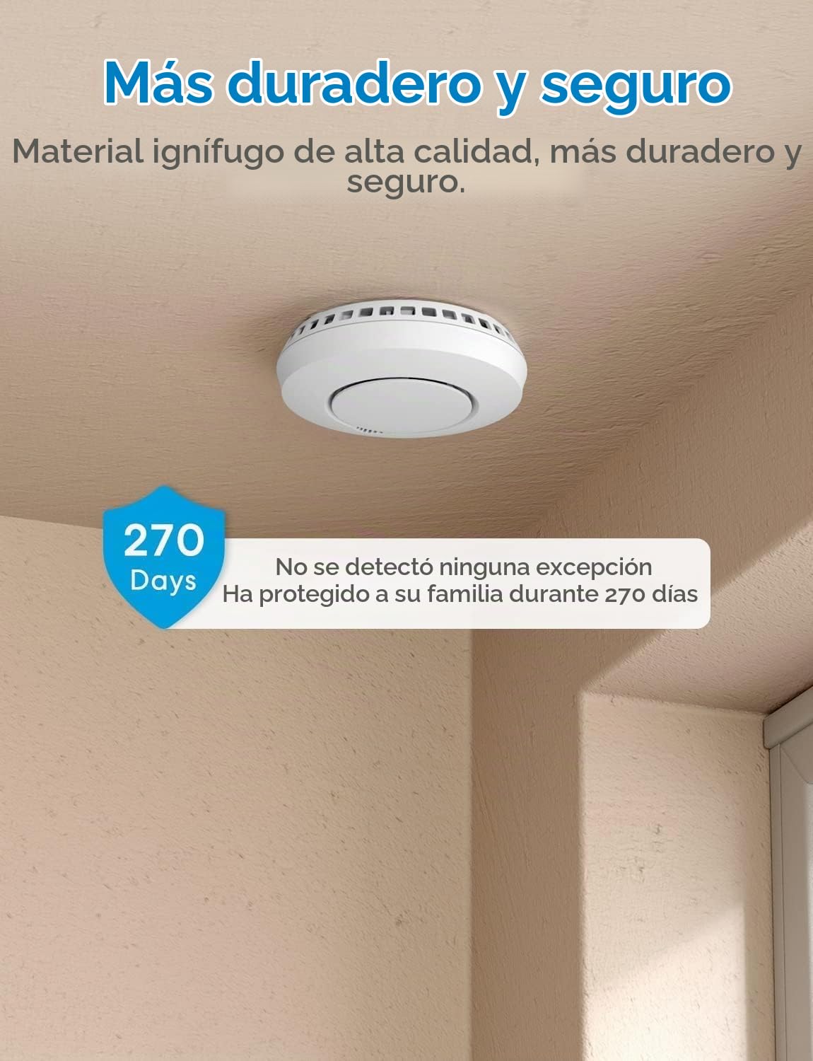 Meross Detector de Humo, Detector de Alarma de Humo con Hub, Compatible con Apple HomeKit, con Silencio y Autotest, Probado Según VDS DIN EN 14604, Blanco